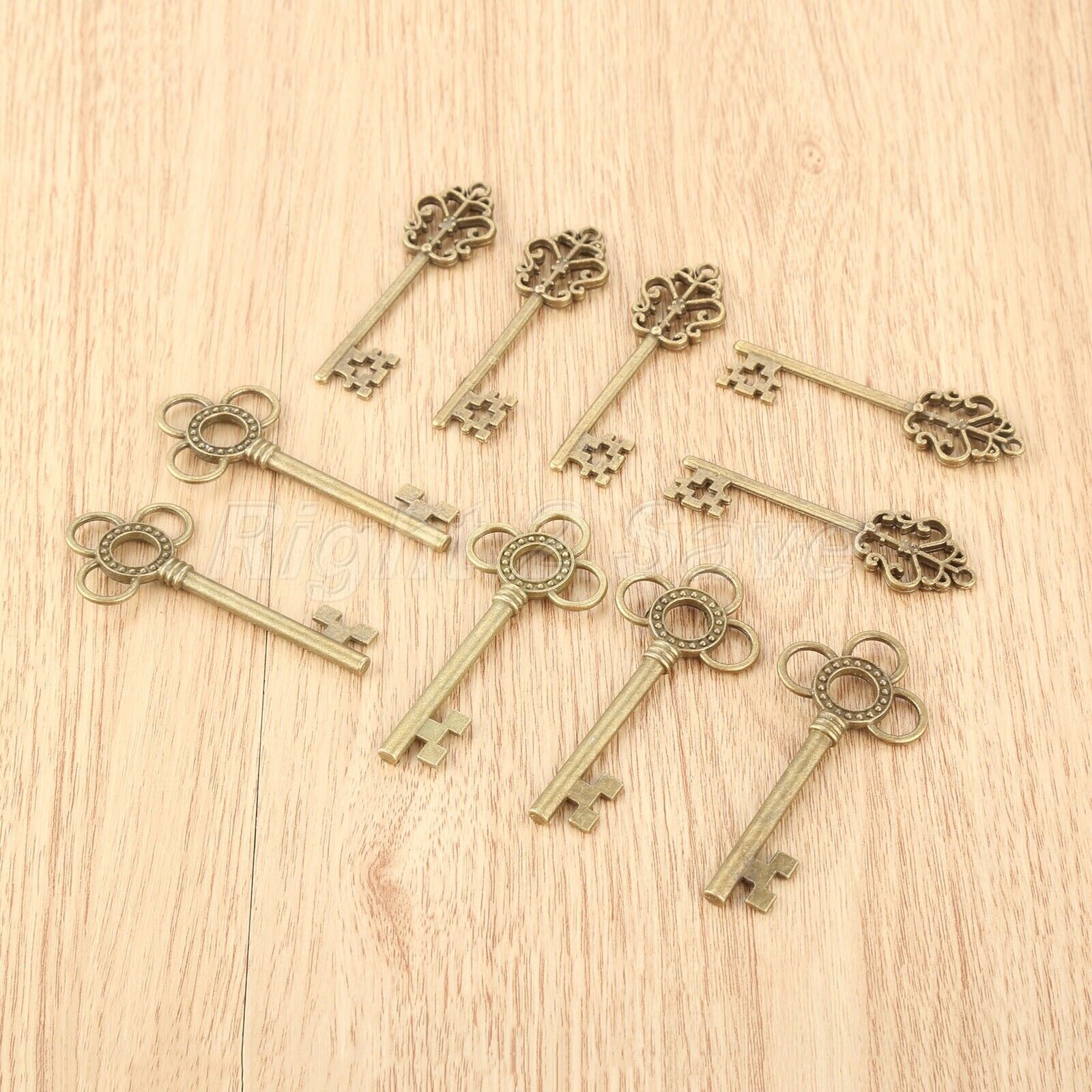 10pcs 2 Style Skeleton Key Charms Pendants Gift Jewelry Findings Wedding Favors