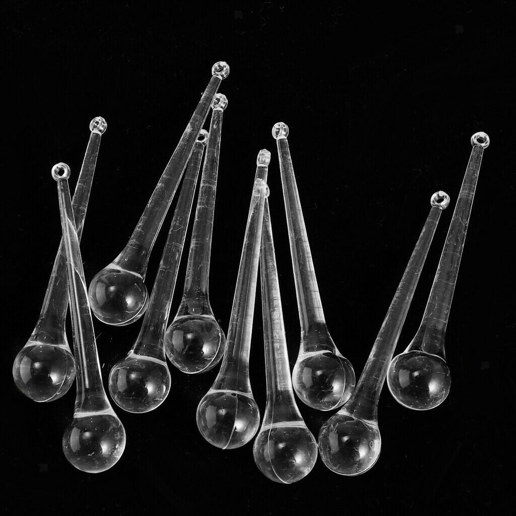 10Pcs Crystal Raindrop Chandelier Prisms Pendants Lamp DIY Suncatcher Parts