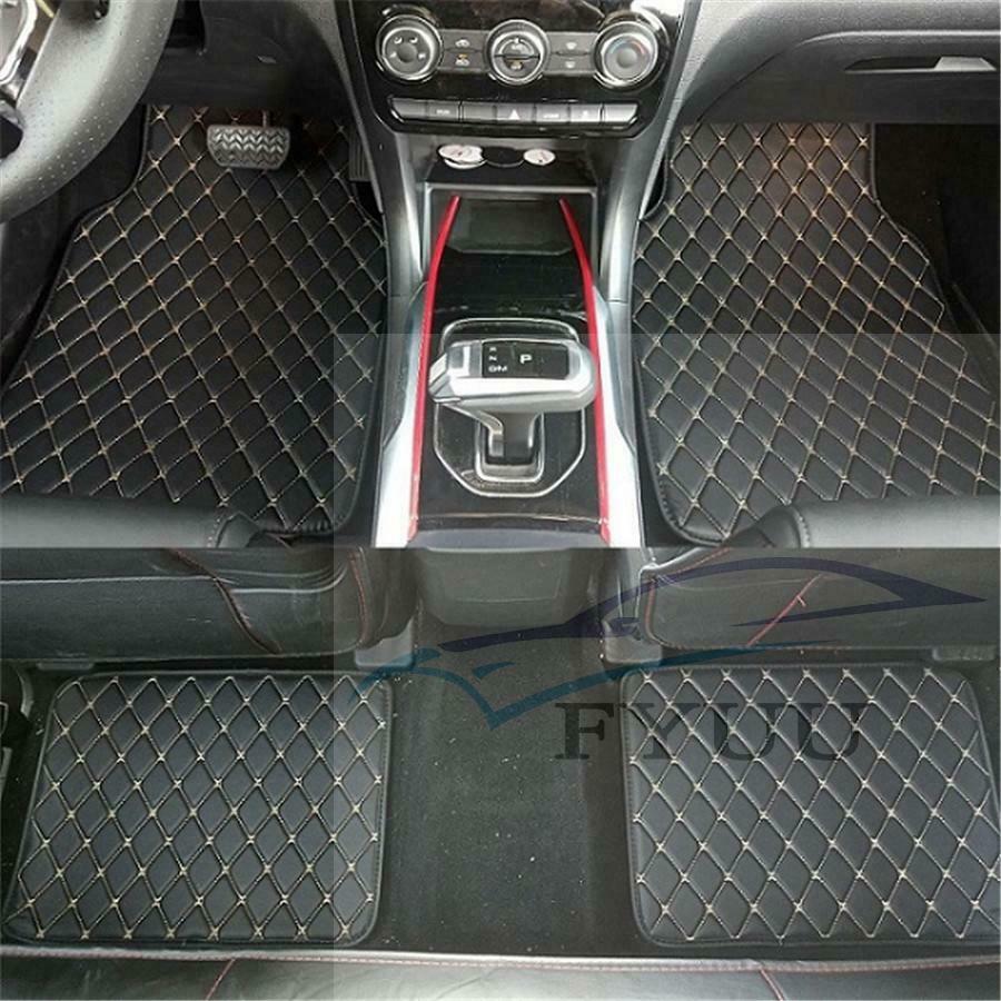4pcs PU Leather  Car Floor Mats Front Rear Liner Weather Set Car Accessories