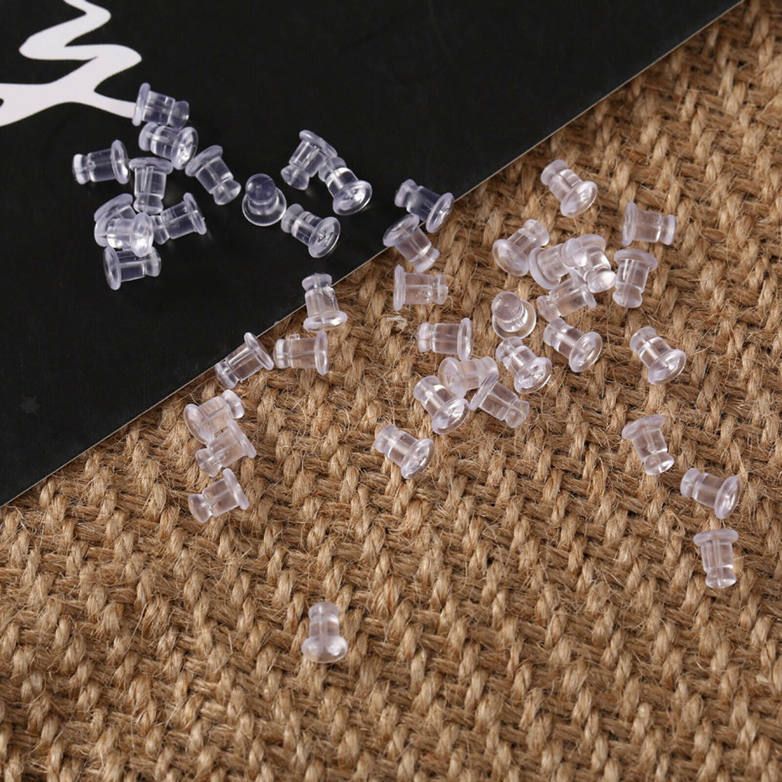 Silicone Earring Backs Clear Rubber Bullet Caps Sleeves Nuts Replacement