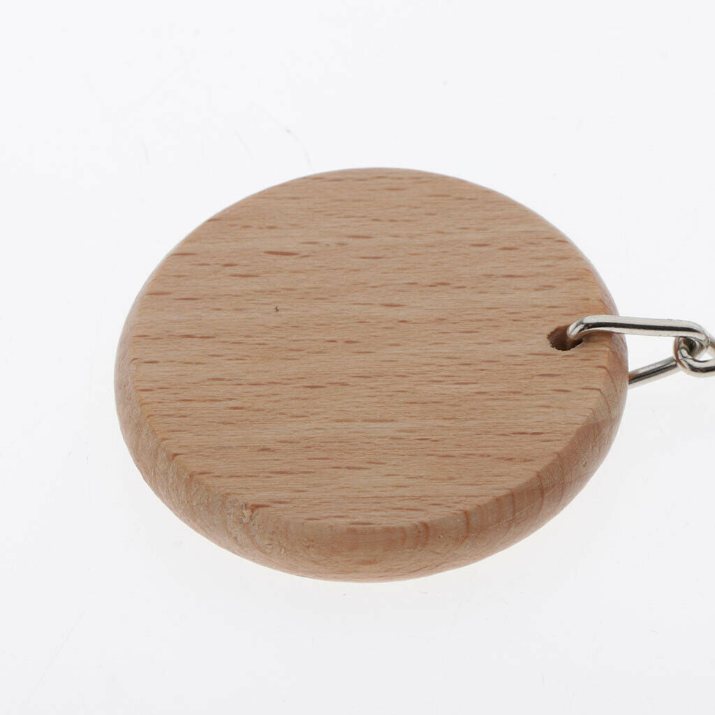 5Pcs Blank Wooden Key Chain Keychain Key Tags DIY Supplies Craft Purse