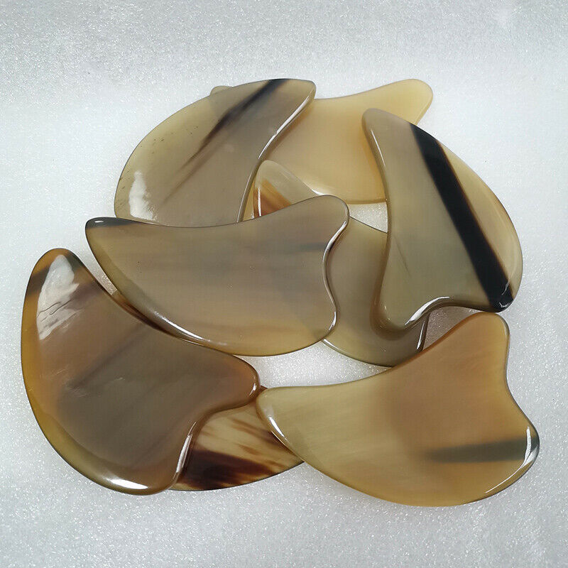 Natural Ox Horn Gua Sha Board Gouache Scraper Face Massager Facial Lift Scrap Pb