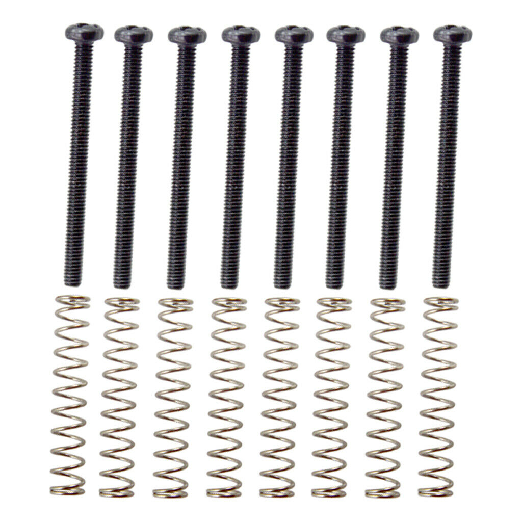8 Pieces Metal Humbucker Pickup Frame Fix Adjust Screws Black for Electric