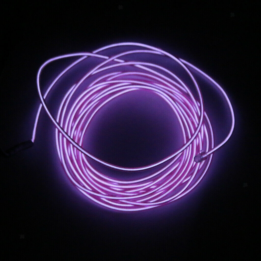 2x LED Flash Flexible Neon Light Glow EL Strip Tube Wire Rope Bar Decor 3 M
