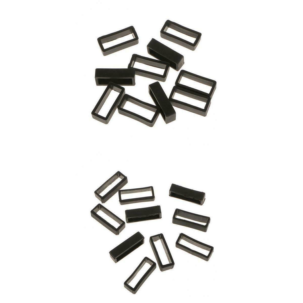 10 Pieces 22mm + 10x 20mm Rubber Watch Band Loops Replacement Keeper Loop