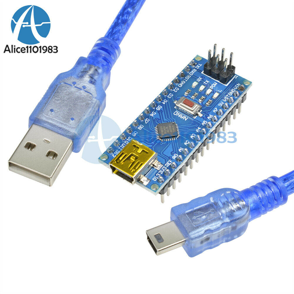 5PCS CH340G USB Nano V3.0 ATmega328P 5V 16M Micro-Controller Board Arduino+Cable