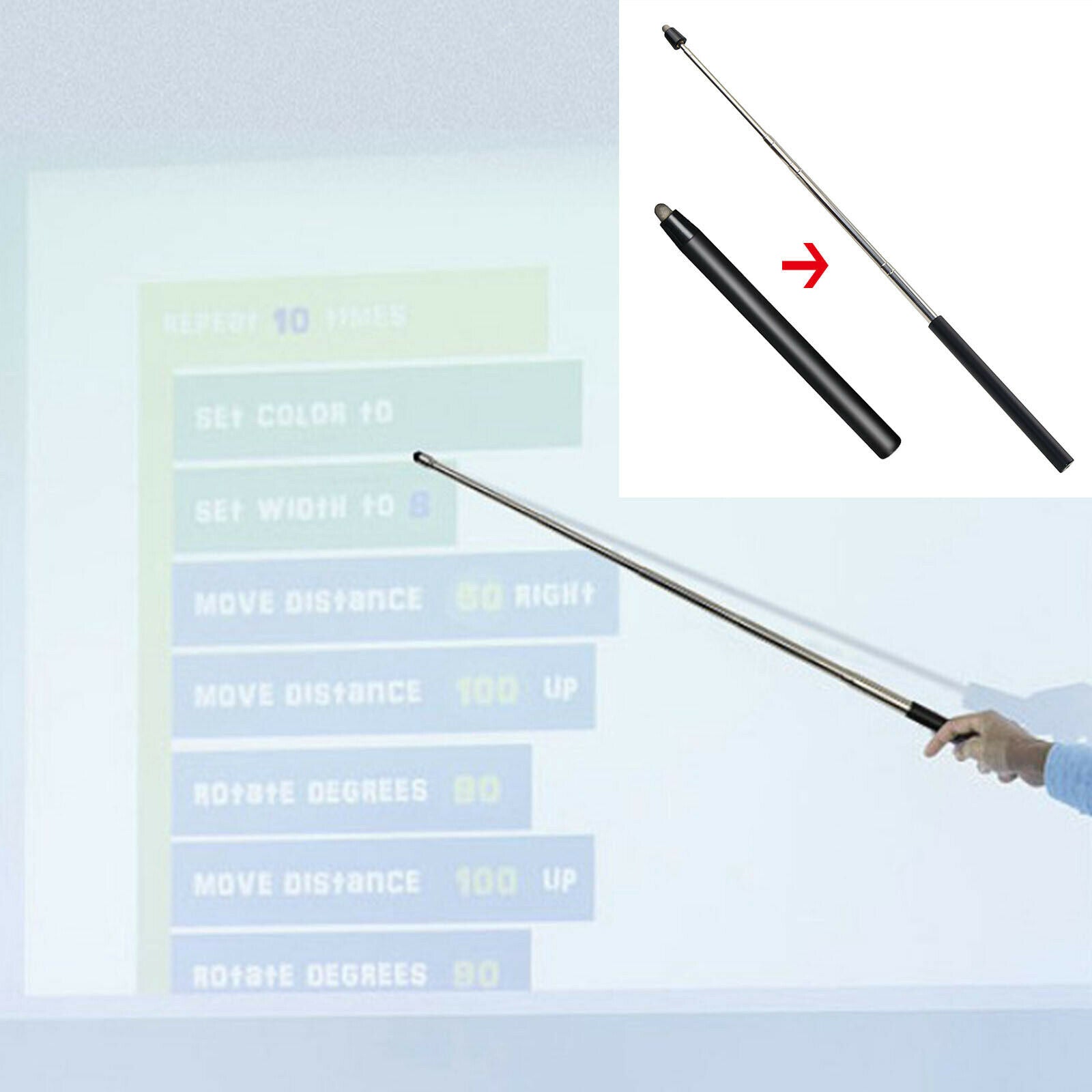 Telescopic Pointer Presenter Pointing Stick Whiteboard Touch Screen Pen