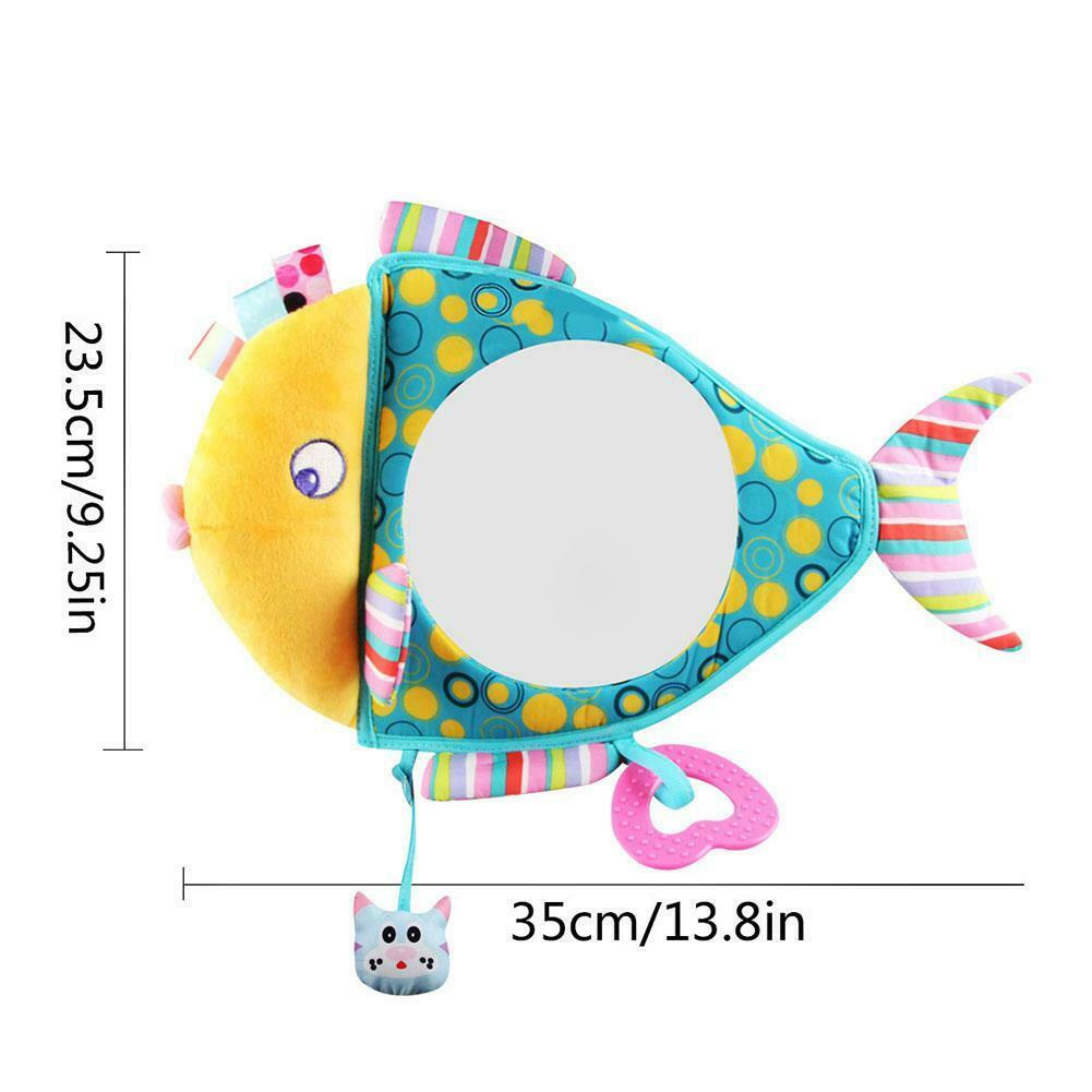 Adjustable Baby Car Back Seat Mirror Kids Fish Plush Safety View Monitor @