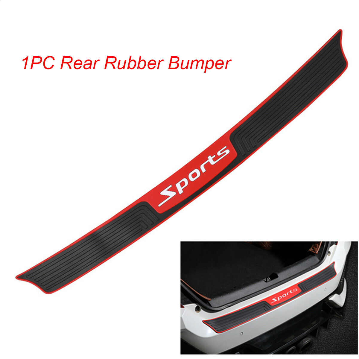 1PCS 90 x 8CM Black Car Trunk Rubber Door Sill Anti-scratch Protection Strip