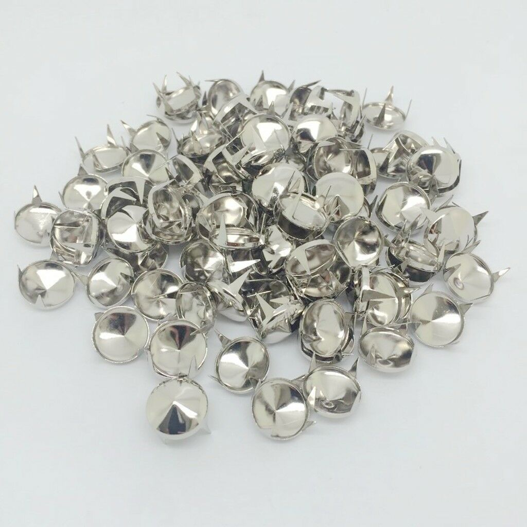 100pcs Round Cone Rivets Metal Studs Spots Spikes for DIY Leathercraft 12mm