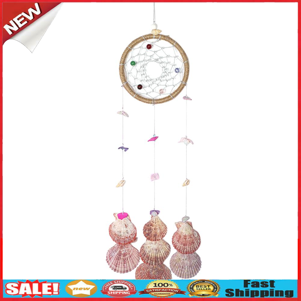 Shells Dream Catcher Round Bright Shell Wind Chimes Home Car Decor Ornament @