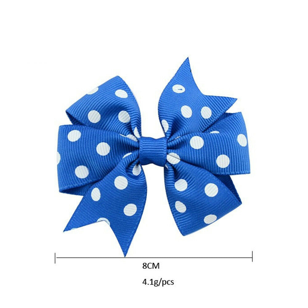 20 pcs Assorted Baby Girls Polka Dot Hair Bows Hair Pins Headwear Accessories