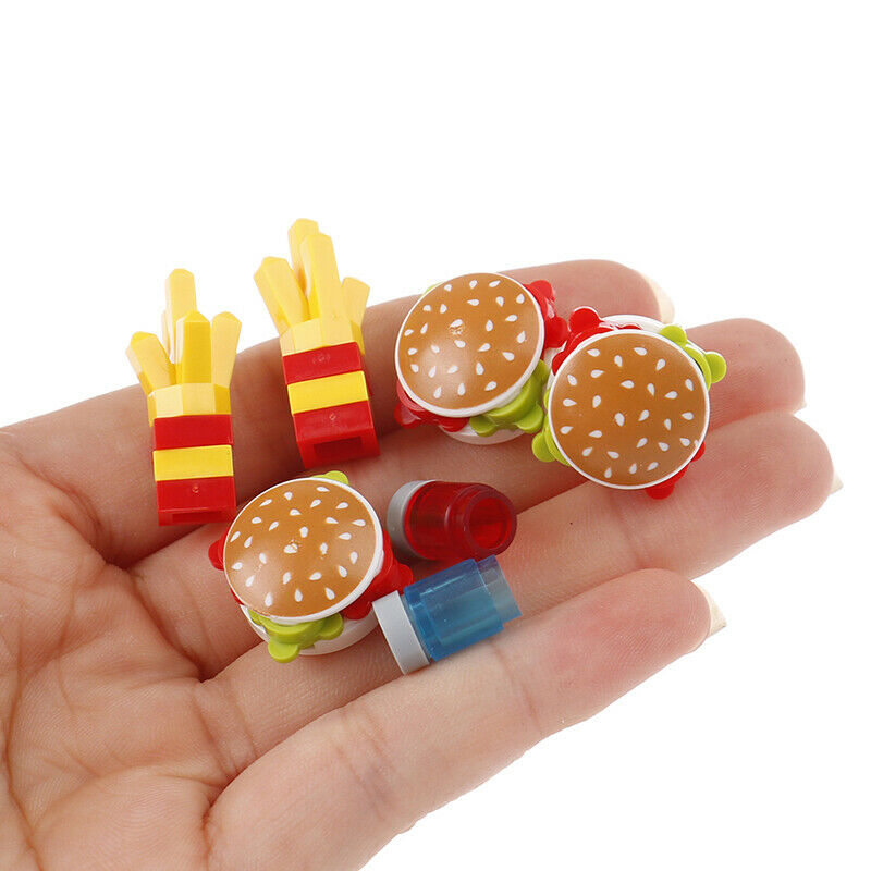Hamburger Chips City Building  Fast Food Parts Compatible Bricks Toys DIYA KX