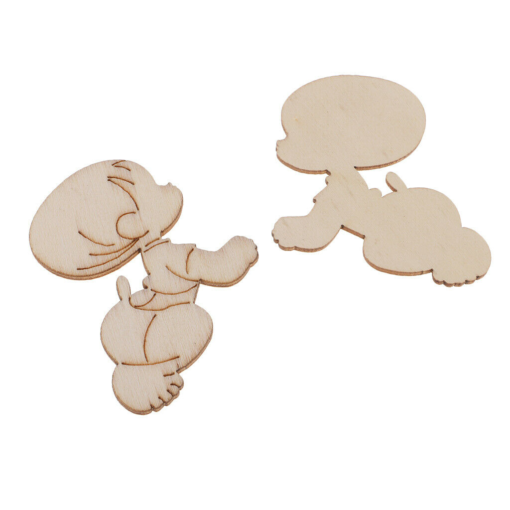 10 pieces wood cutouts baby shapes natural wood slices wood