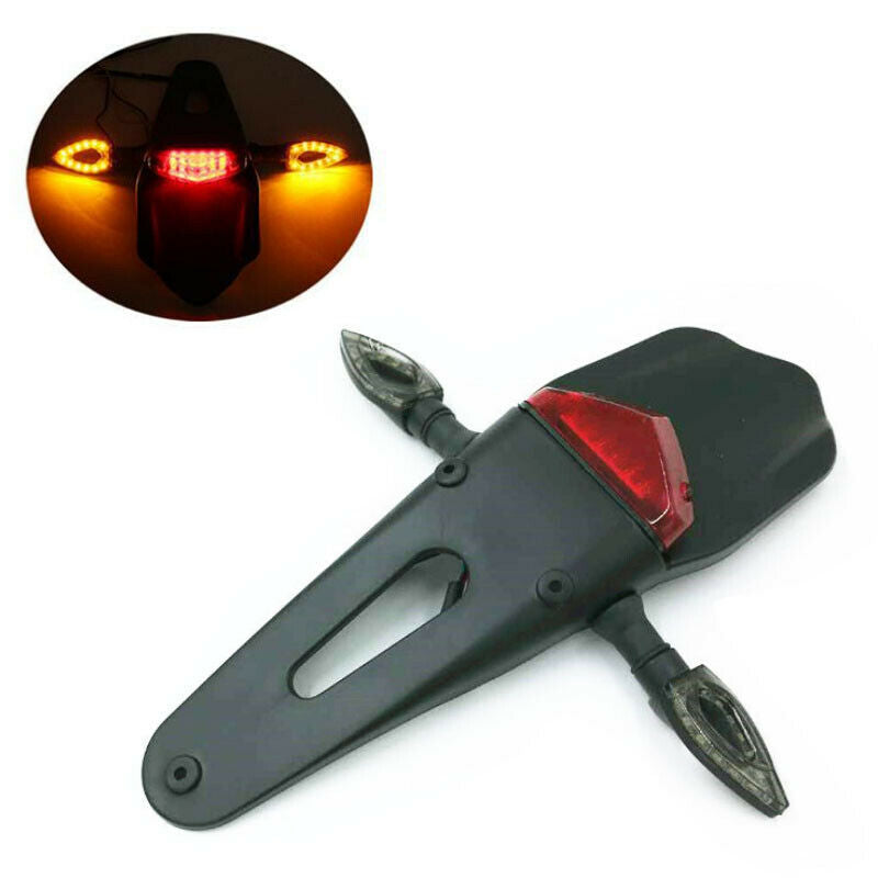 12V Smoke Motorcycle Scooter Fender Lamp LED Brake Stop Rear Tail Turn Light Kit