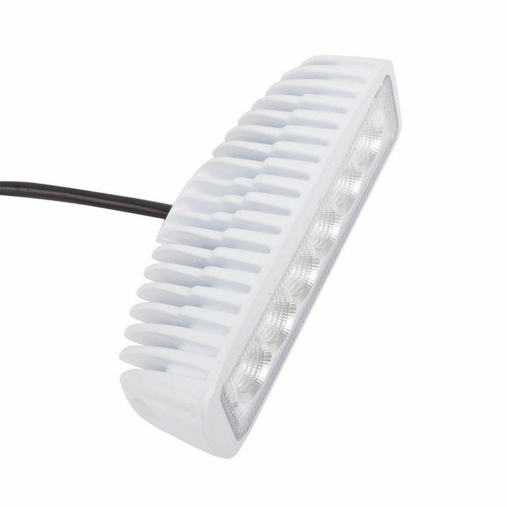 2x White Spreader LED Deck/Marine Lights for Boat Spot Light 12-30V 18W