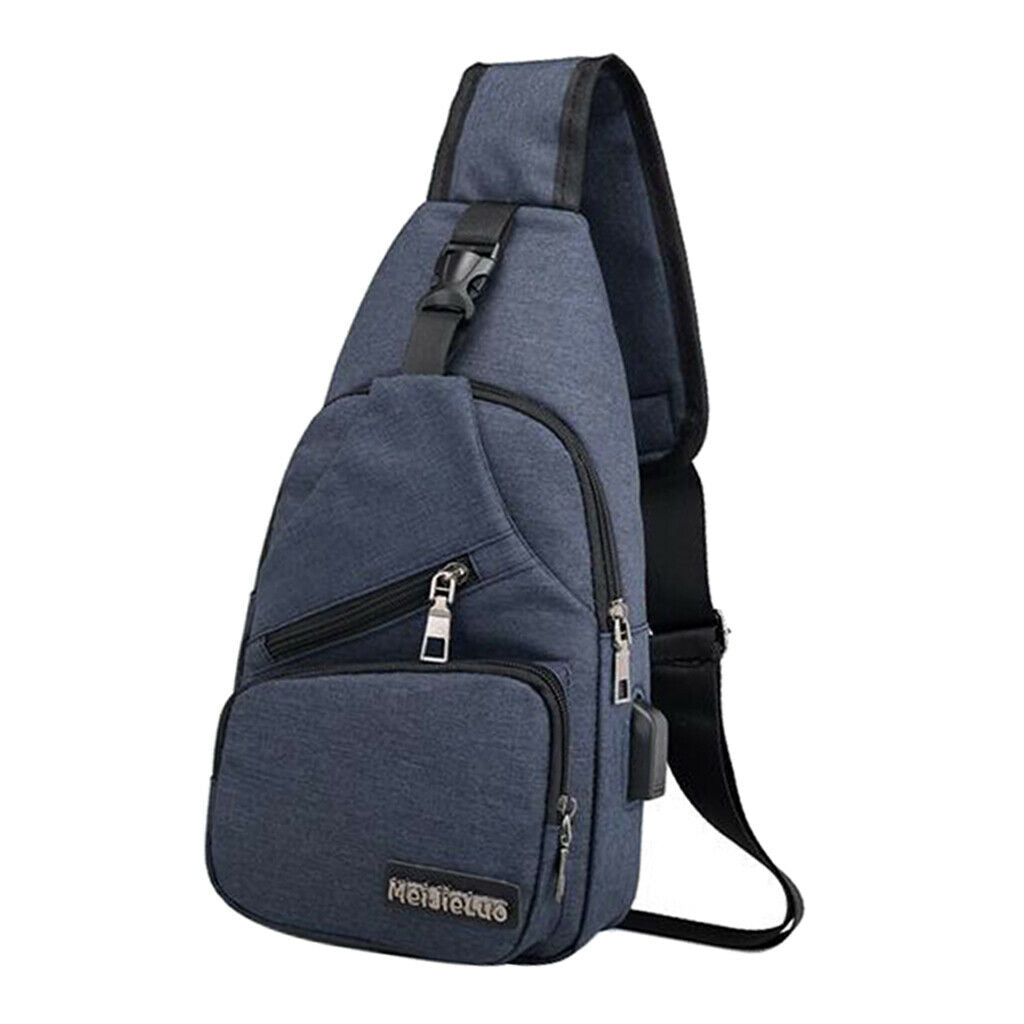 3Pcs Sling Chest Bag Chest Sling Bag with USB Charging Port Outdoor Backpack