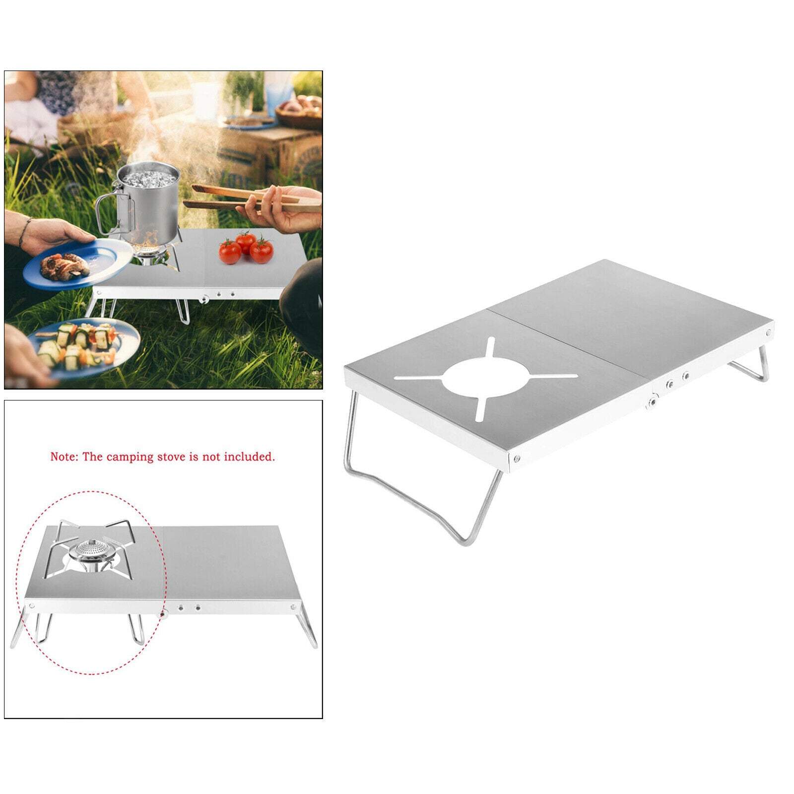 Folding Table Outdoor Camping Split Oven Stand Holder Cooking Bench Gas Stove