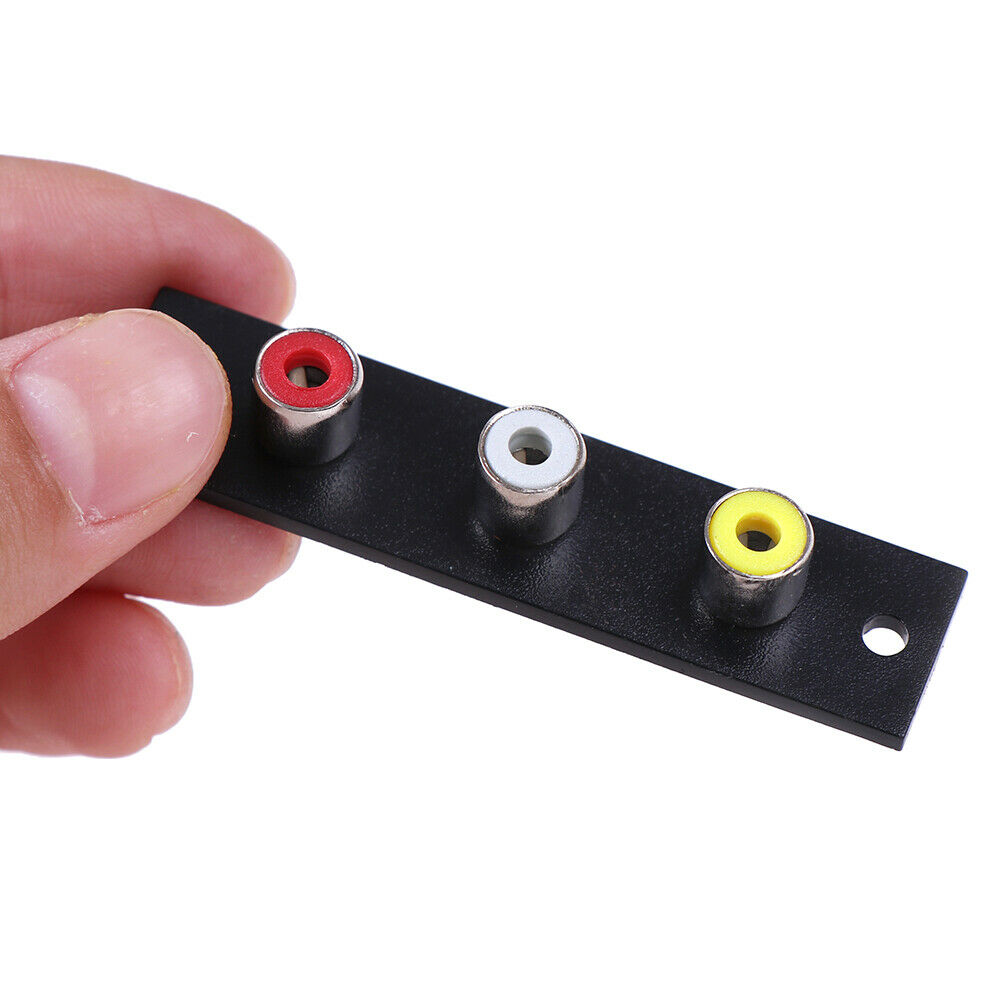 3 way RCA terminal wall panel plate input phono chassis socket audio adap.l8