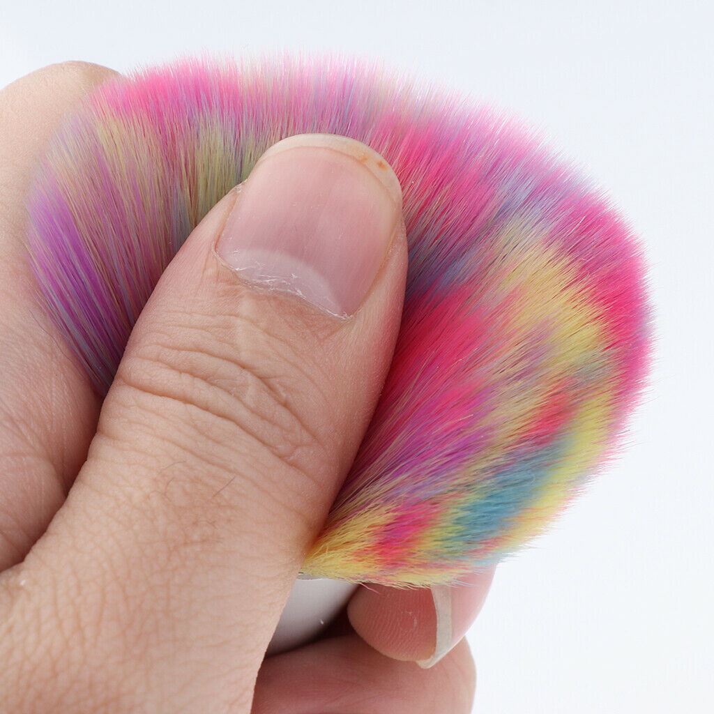 Nail Art Dust Brush UV Polish Remover Cleaner Powder Brush Rainbow Color