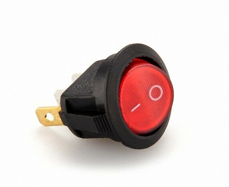 5Pcs Rotundity SPST ON/OFF Lighted Snap In Rocker Switch