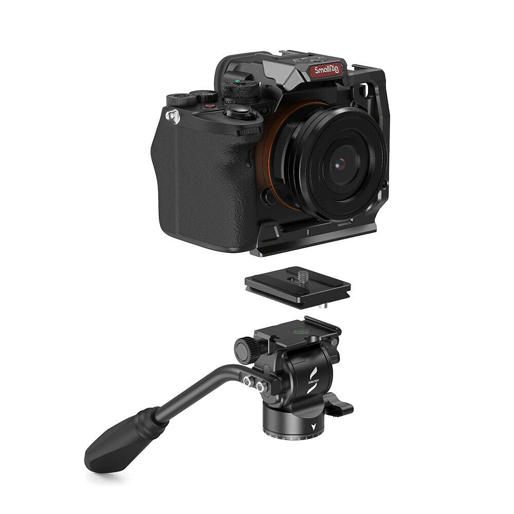 SmallRig Tripod Fluid Head Pan Tilt Head w/ QR Plate for Arca DSLR Cameras -3259