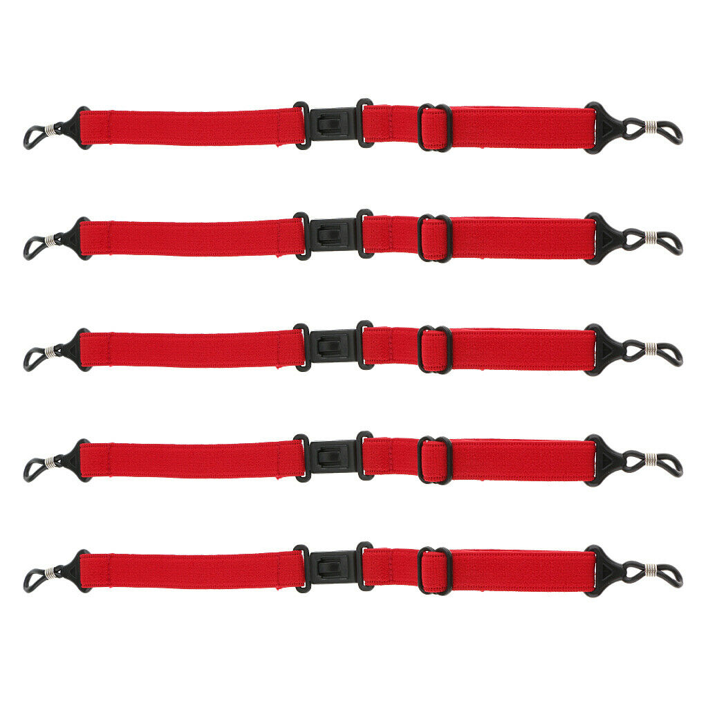 5Piece Sports Anti-slip Eyegalss Chain Glassses Lanyard Eyewear Holder Red