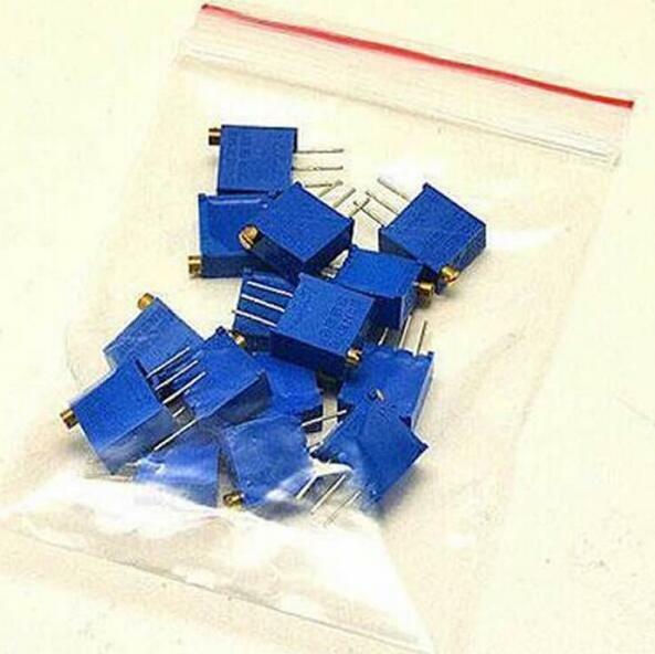 10pcs/Set 3296W Trimmer Potentiometer 1K 2K 5K 10K 20K 50K 100K 500K 200K 500R