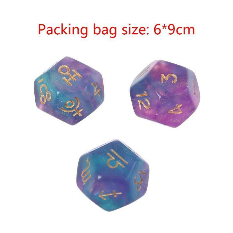 12-Sided Polyhedral Dice Astrology Ta-rot Card Constellation Divination Dice Set