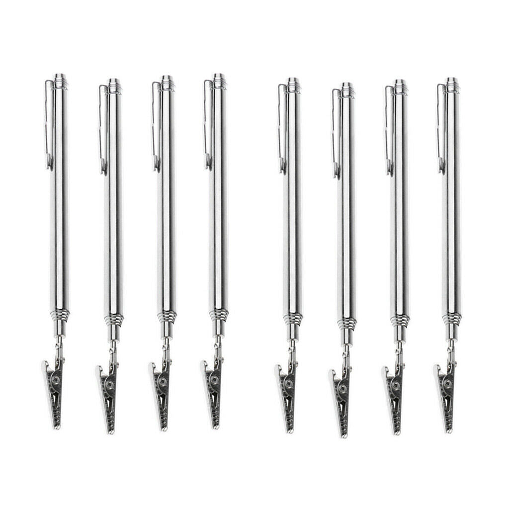 8 Pieces Telescoping Alligator Clip Stainless Steel Portable Handy Pocket