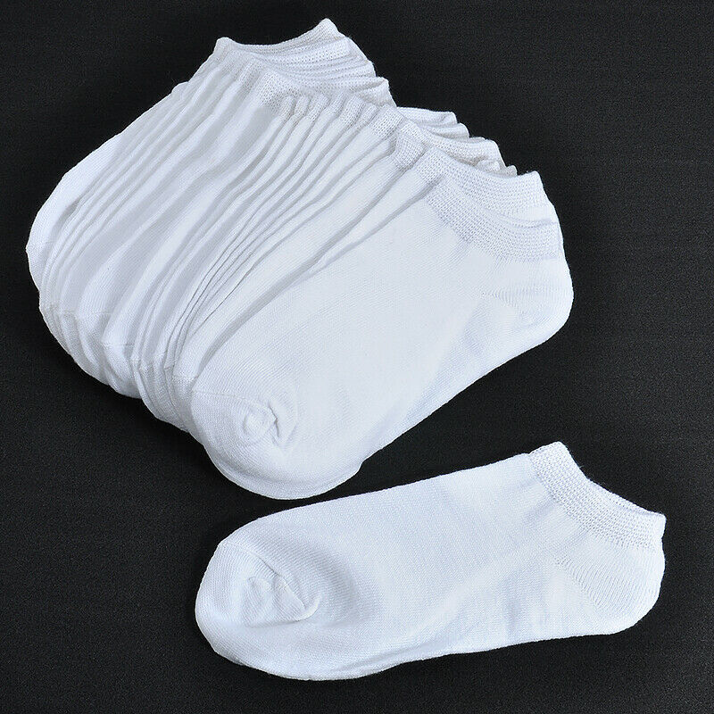 Unisex 10-PAIRS 100% Cotton Boat Socks Low Cut Invisible Nonslip Ankle Socks Set