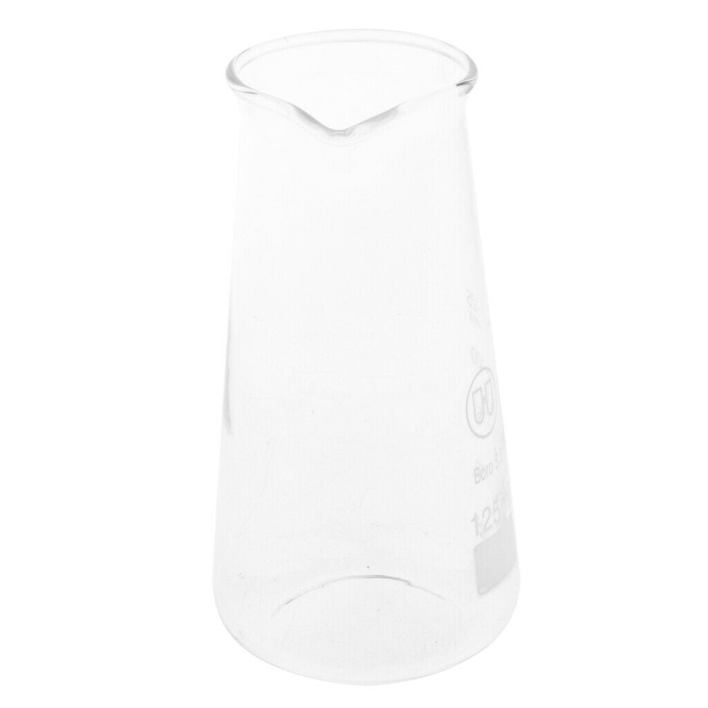 125ml Borosilicate Conical Flask Glass Stopper Lab Glassware