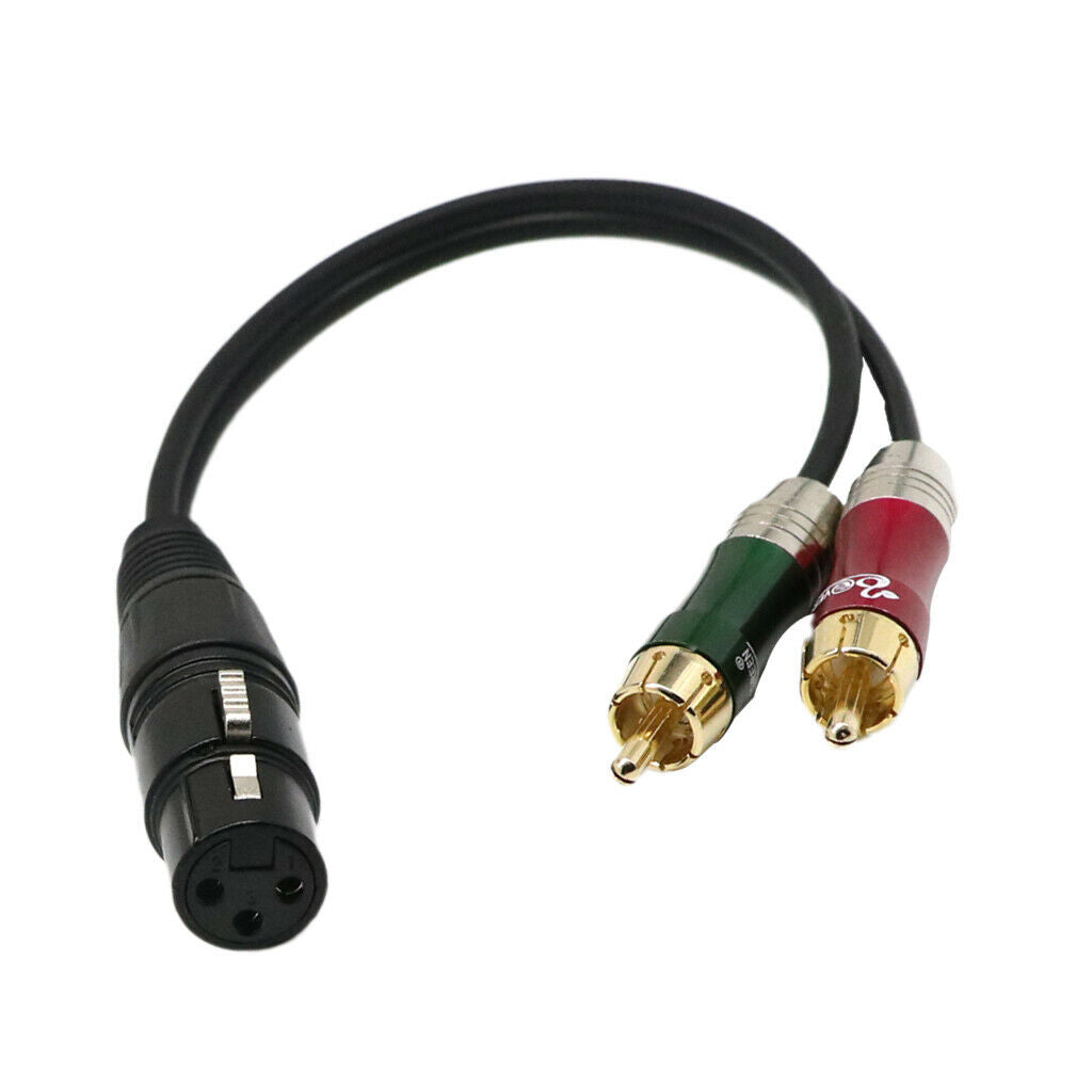 12inch XLR Female Plug to 2 x Phono Male RCA Adapter Splitter Patch Y Cable