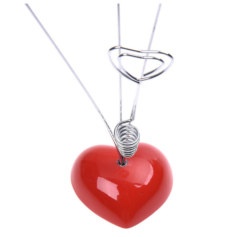 Heart-Based 4 Standing-Heart Wire Holders Photo Card e Memo Clips Tree D6A2A2