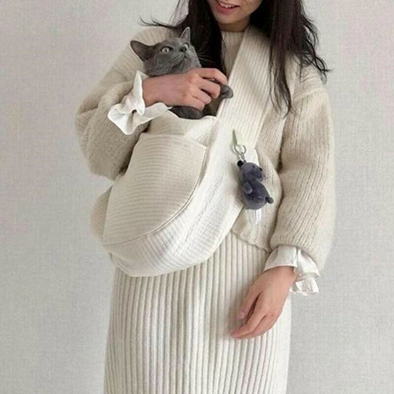 Pet Dog Puppy Kitten Carrier Travel Handbag Canvas Single Shoulder Sling Bag Rf