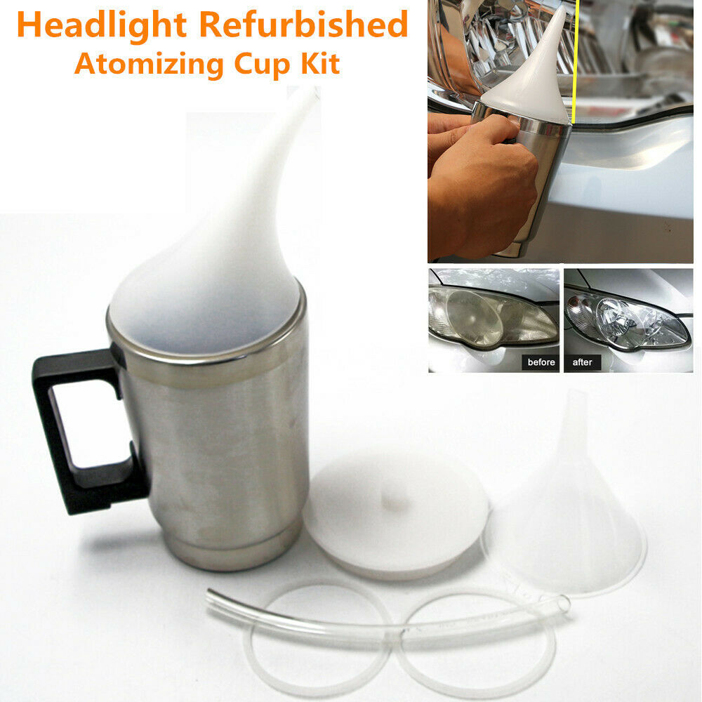 Car Auto Headlight Lens Atomizing Cup Polish Repair Tool Restoration Restore Kit