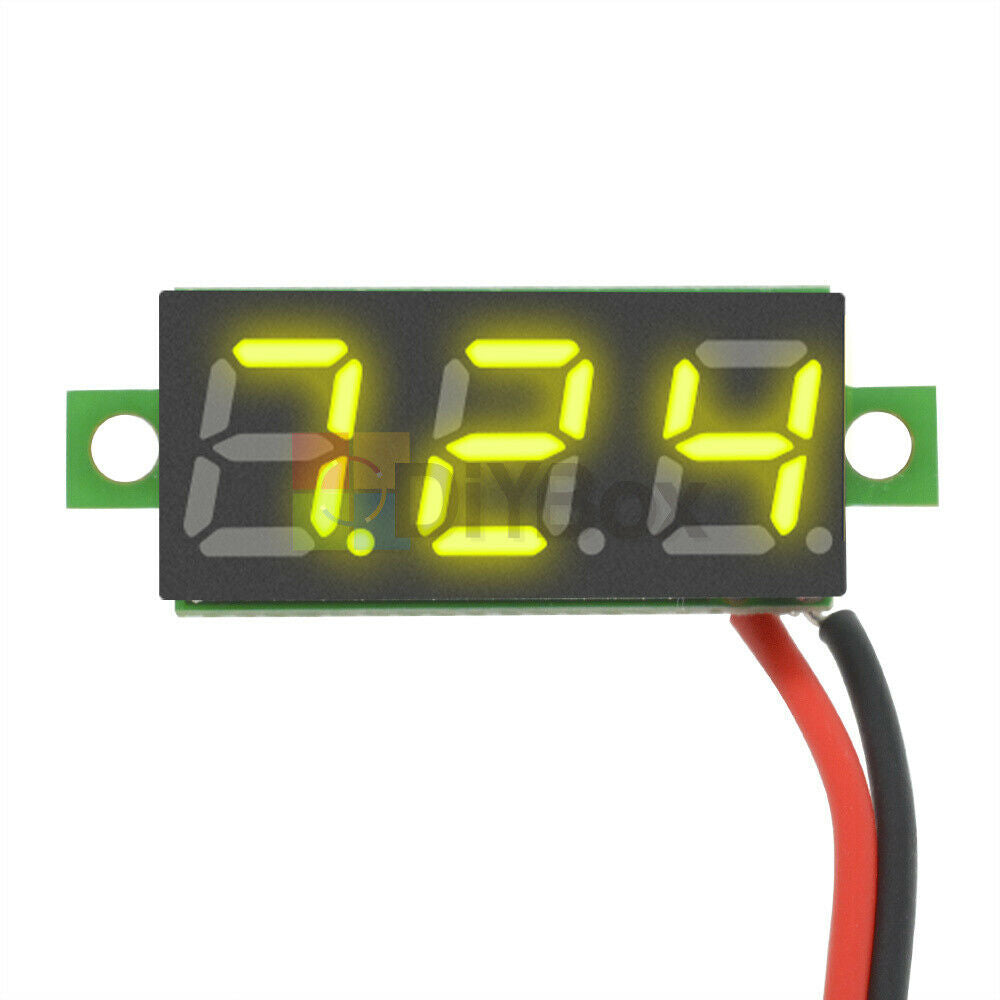 Digital 2 Wire 0.28″ Yellow LED Display Voltmeter DC Voltage Current Meter Panel