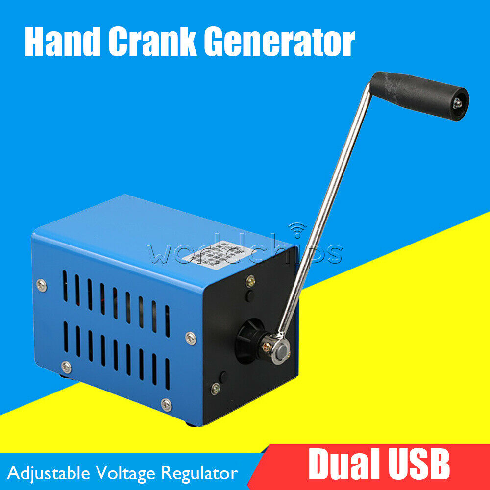 Portable 20W Hand Manual Crank Emergency Power Generator Electric USB Charger