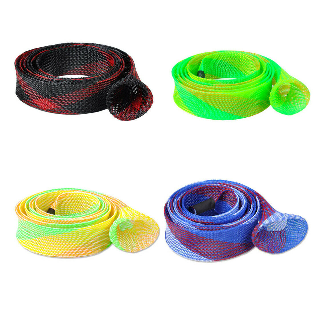 45mm Fishing Rod Expandable Braided Cable Sleeve Protector - Black