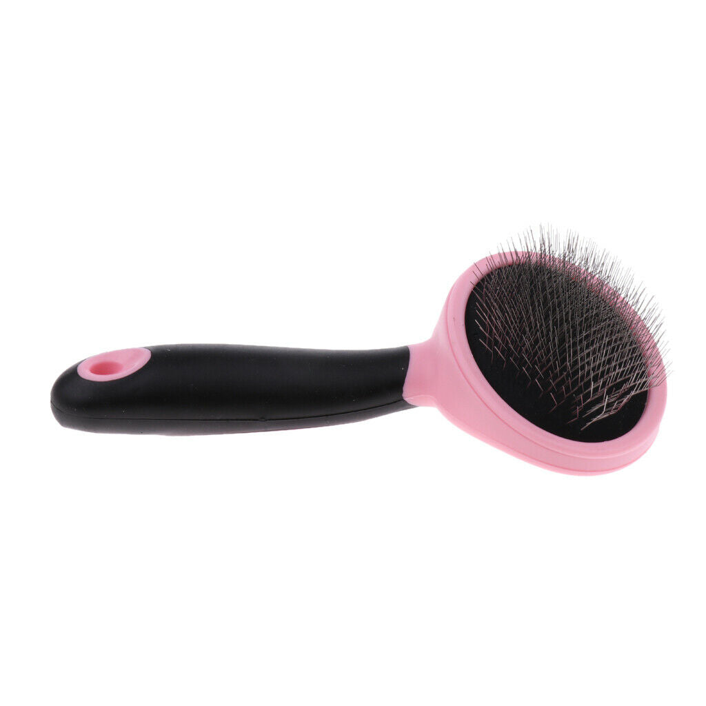 Pet Hair Rake Brush Dog Cat Grooming Comb Slicker Brush Grooming Tool Pink