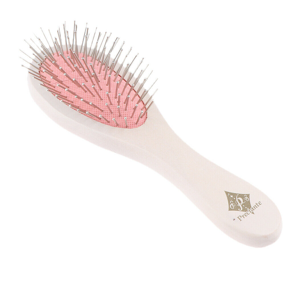 Oval Cushion Hairbrush Anti-Static Detangler Steel Teeth Wet Dry Hair Comb