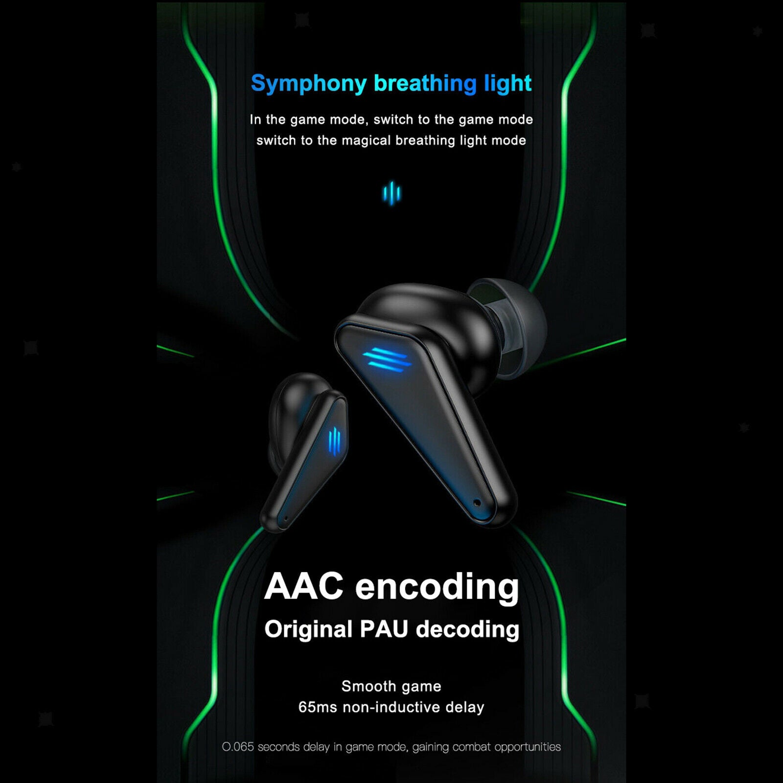 K55 Stereo HD Call Wireless Earbuds Low latency in-Ear for E-Sport Gaming