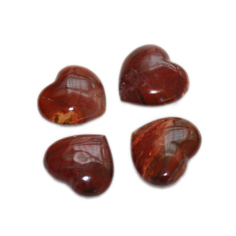 1PC Natural Red Petrified Wood Heart Fossilized Crystal Agate Mineral Madagascar