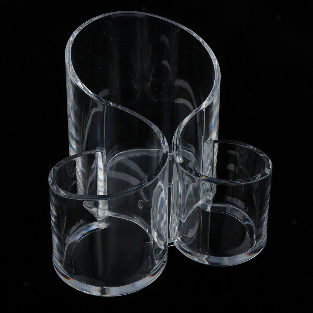 Women Makeup Brush Holder Organizer - Clear Acrylic Cosmetic Storage Cup for