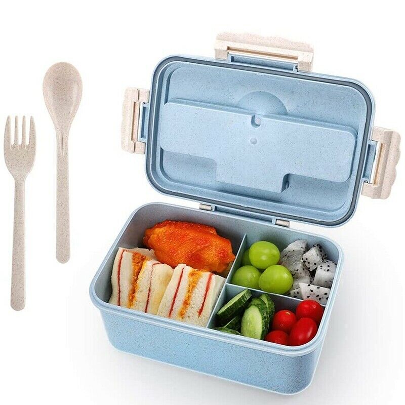 Bento Box for Adults with 3 Compartment, 1500ML Lunch Box for Kids with SpooK9N7