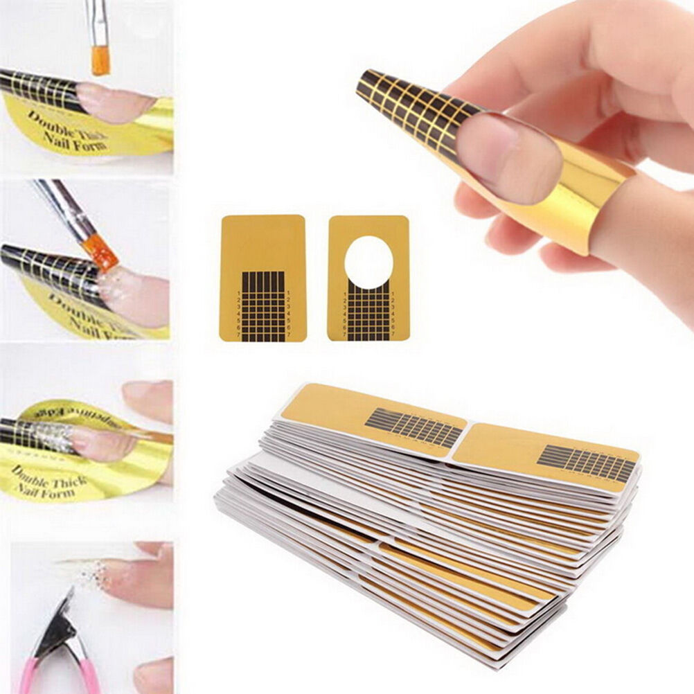 100Pcs Nail Art Tips Extension Forms Guide French DIY Tool Acrylic UV Gel、;Z BU