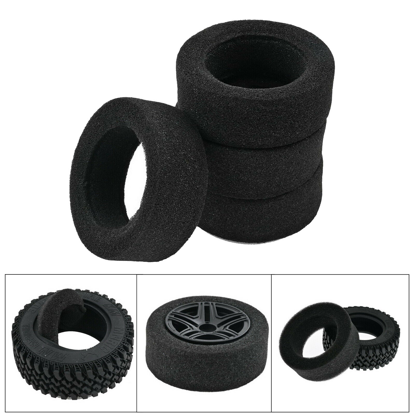 4pcs 4 Pieces 1/12 RC Crawler Tire Foam Insert Accessory Replacement Parts
