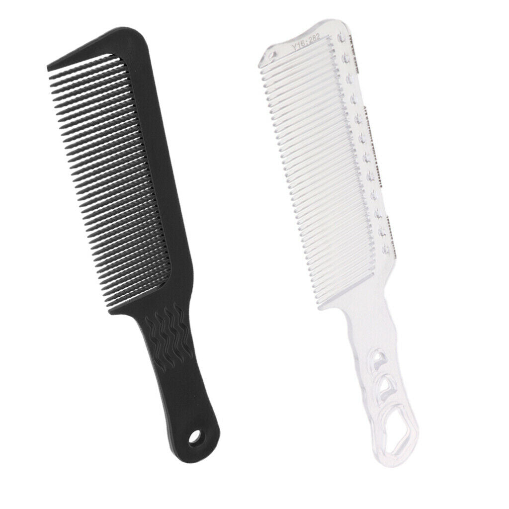 2x Plastic Flattop Haircutting Comb Barber Hairdresser Styling Clipper Comb