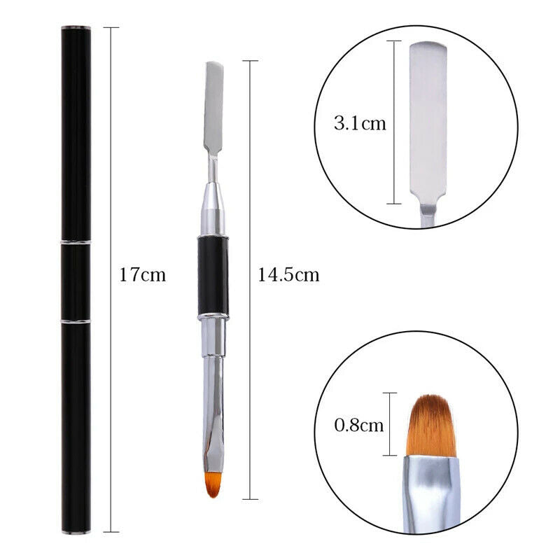 2-In-1 Double-Ended Dual-Use Nail Tool Nail Pen Poly Nail Gel Brush And Picker