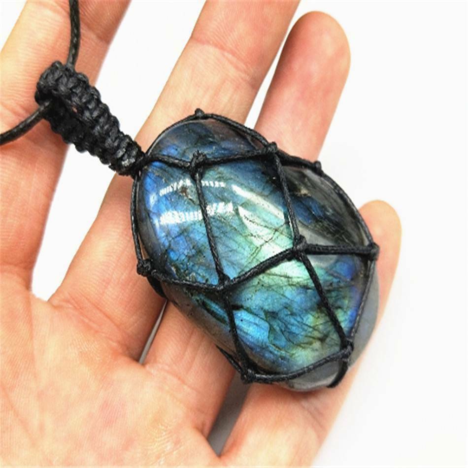 Dragon Heart Labradorite Necklace Natural Stone Women Pendant Stone Dragon Eye
